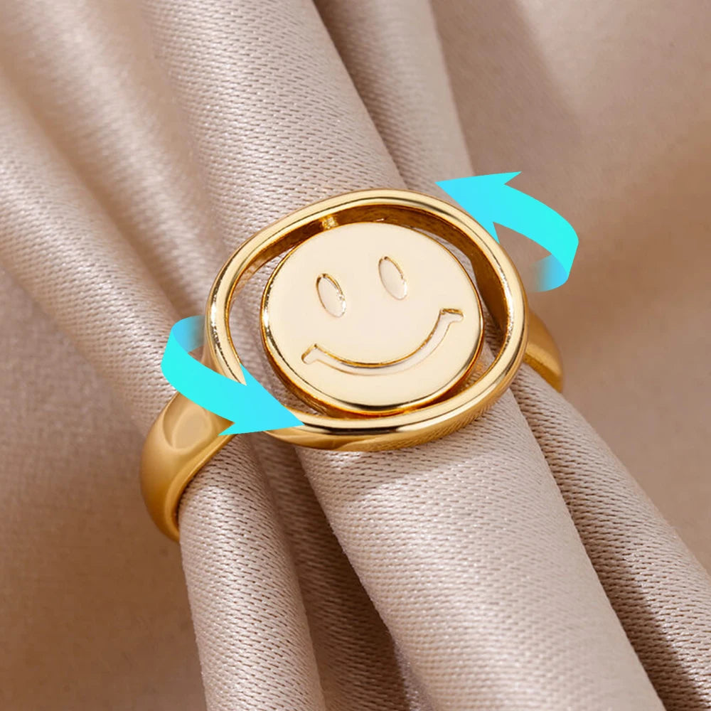 Smile! ADHD and Anxiety Face Fidget Spinner Ring