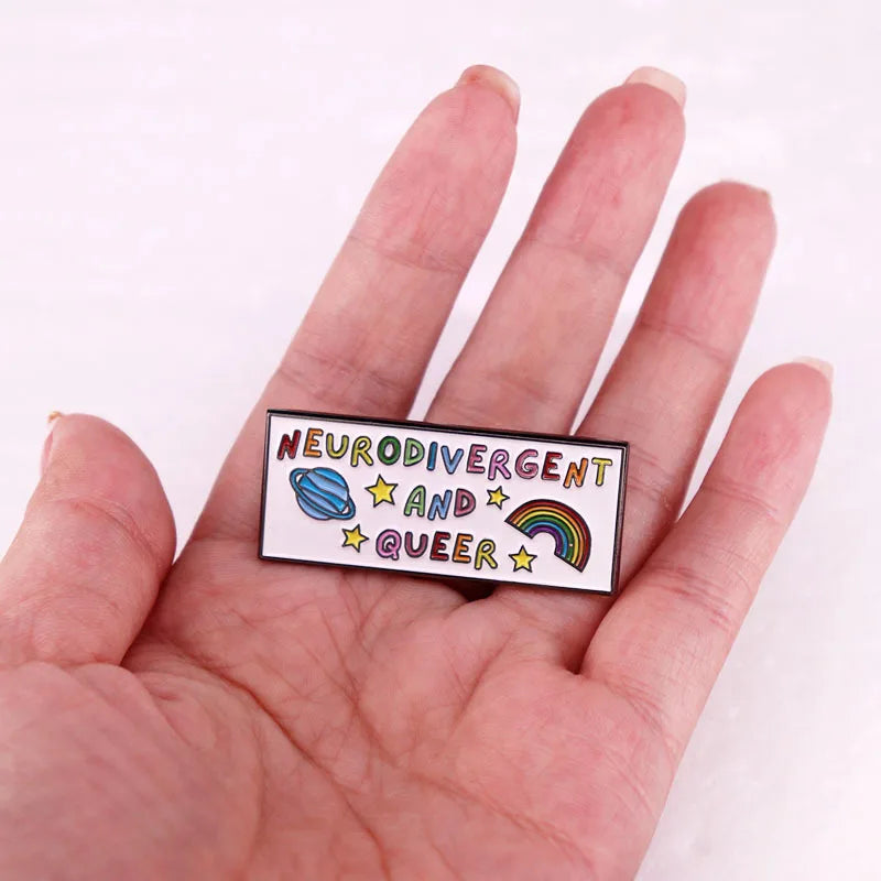 Neurodivergent and Queer Enamel Pin