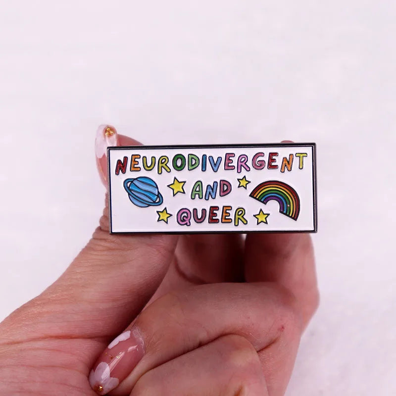 Neurodivergent and Queer Enamel Pin